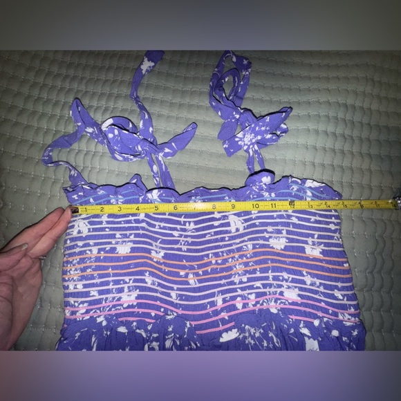 Free People smocked my world jumpsuit w tie straps. Size XS VGUC - Picture 4 of 16